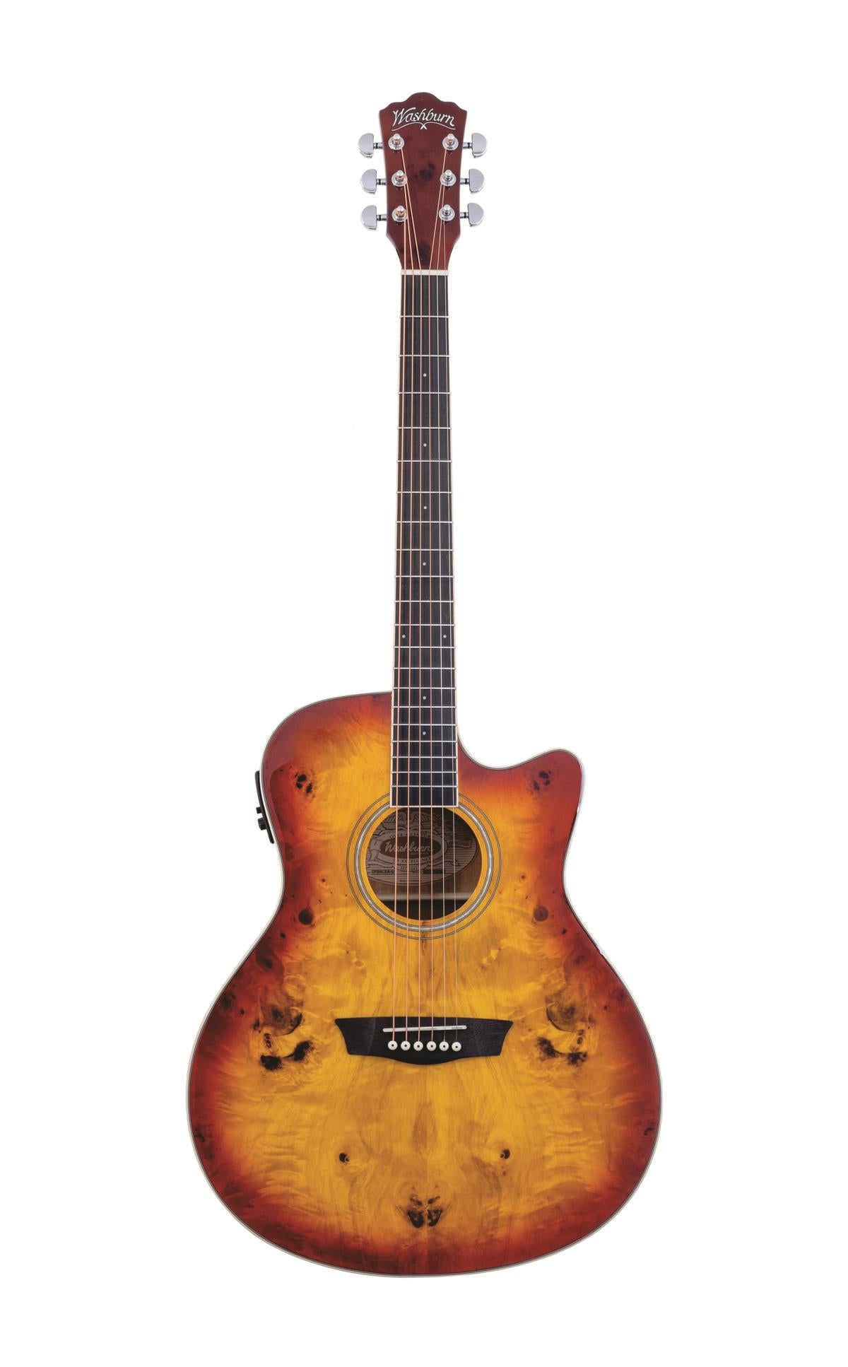 Washburn Deep Forest Burl Grand Auditorium Acoustic Electric Guitar