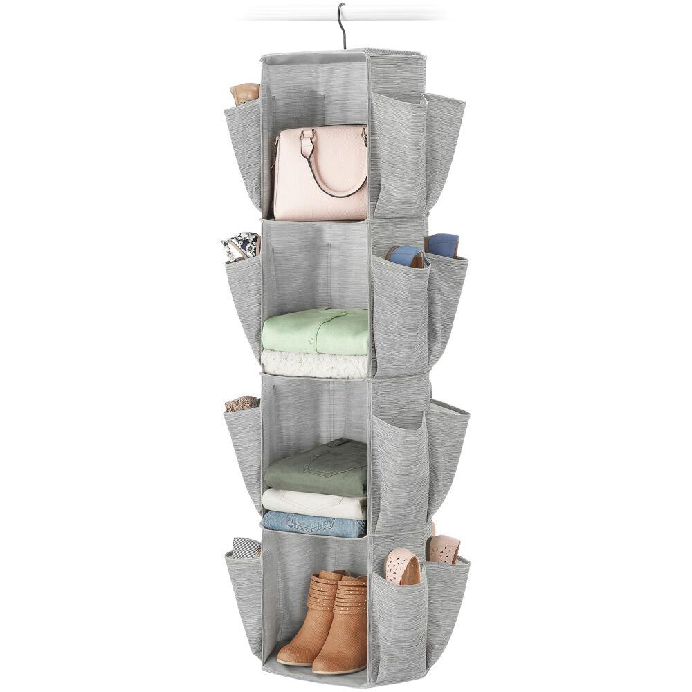 WHITMOR Rotating 5-Shelf Hanging Closet Organizer with 30 Pockets