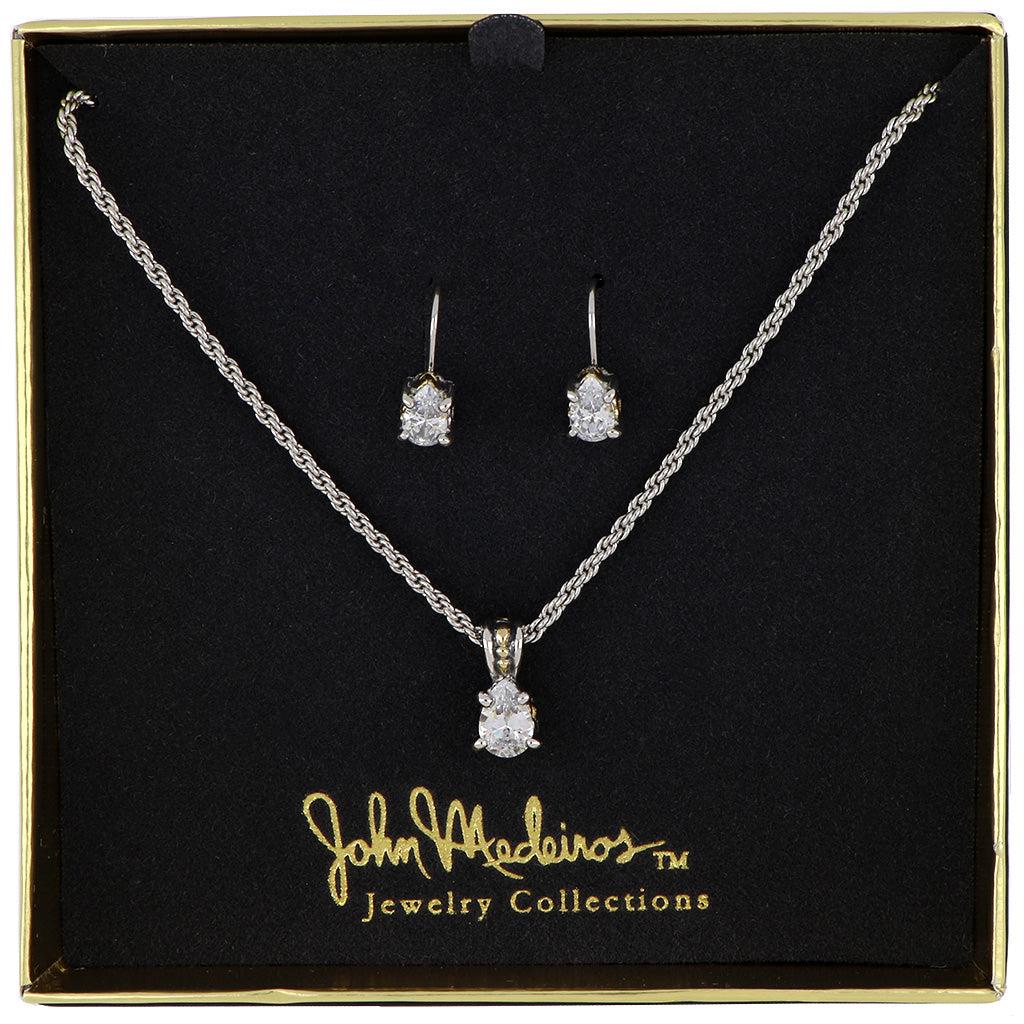 John Medeiros Beijos Pear Prong Necklace K5022-AF05 and F5025-AF00 Set