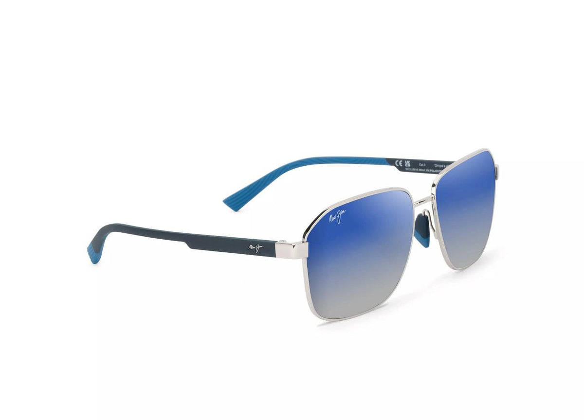 Maui Jim Onipaa AF Shiny Gold w/Green Dual Mirror Gold to Silver Super Thin Glass