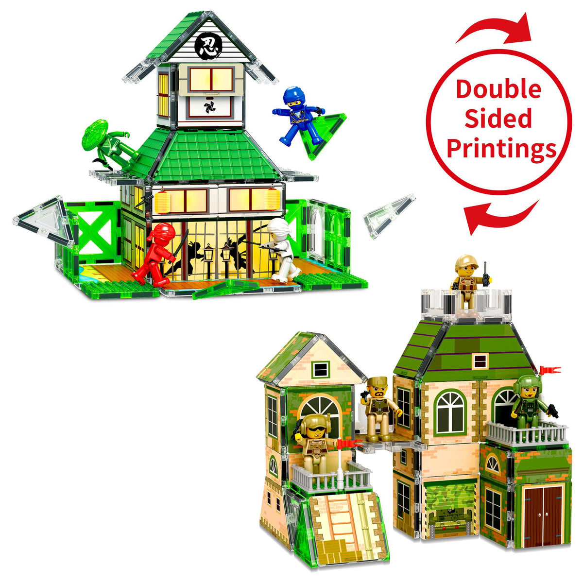 Picasso Tiles 2-in-1 Ninja & Troop Magnetic Building Block