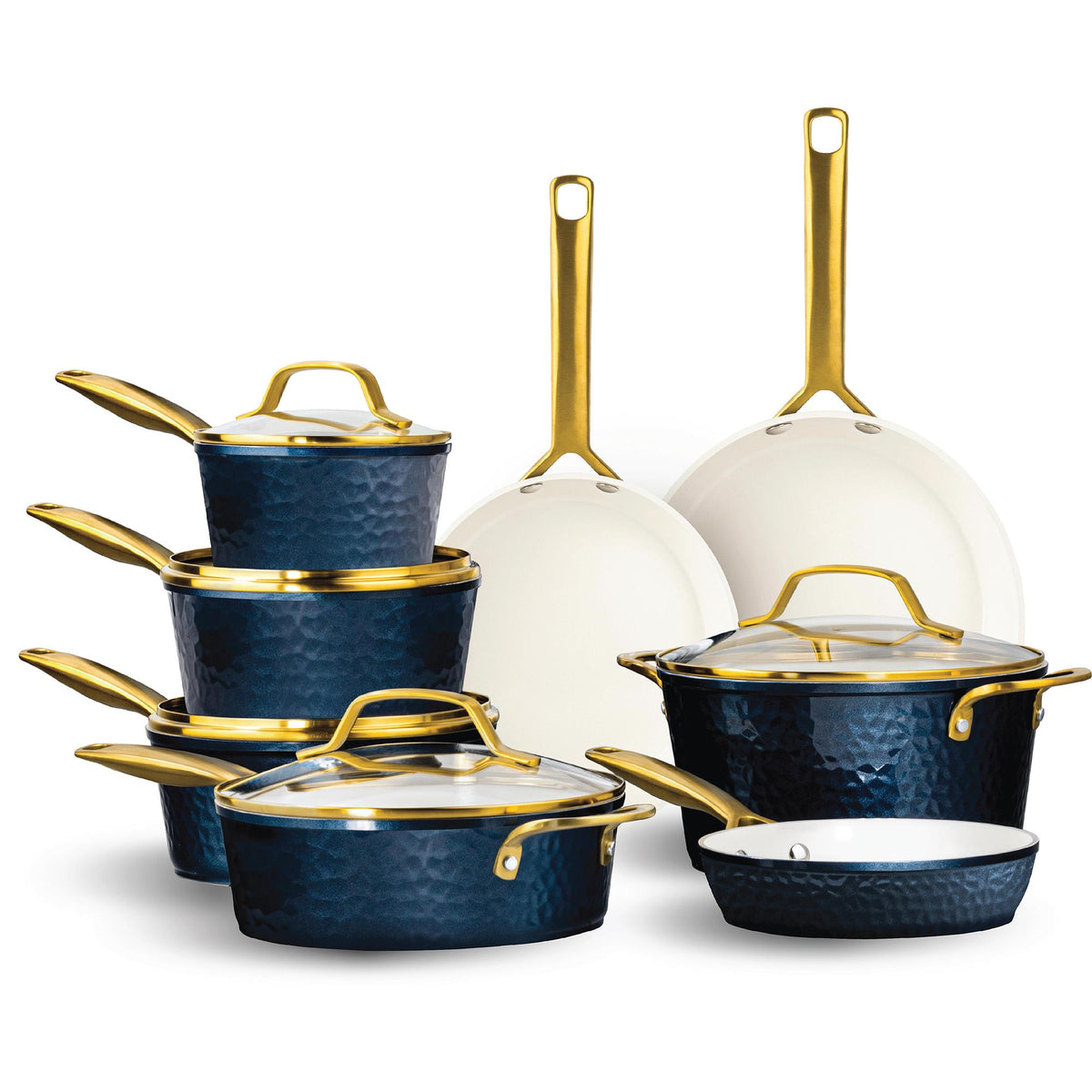 Gotham Steel Cookware Pro Hammered Cookware Set Size 13 Piece S