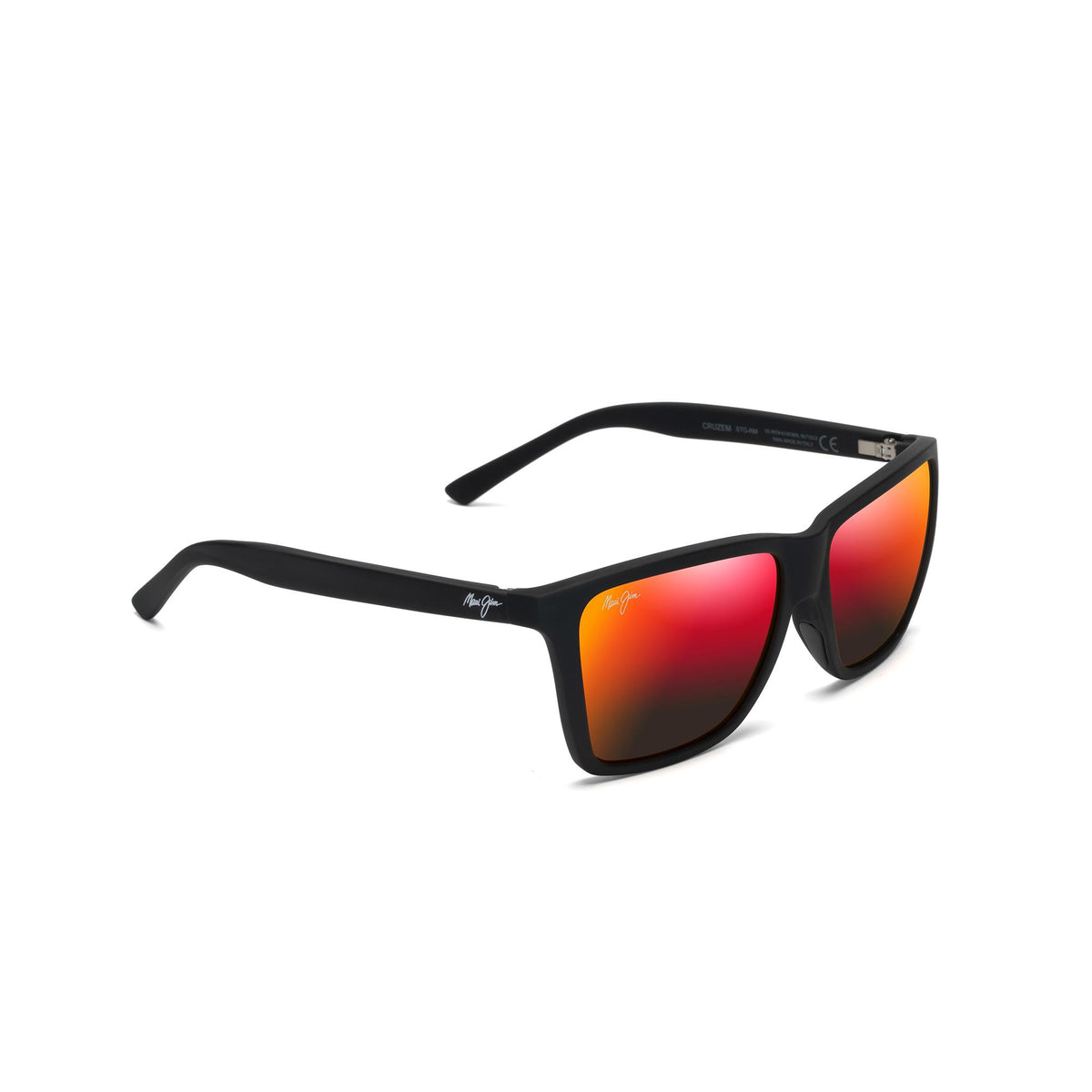Maui Jim Cruzem Polarized Sunglasses Matte Black Frame Hawaii Lava Lens