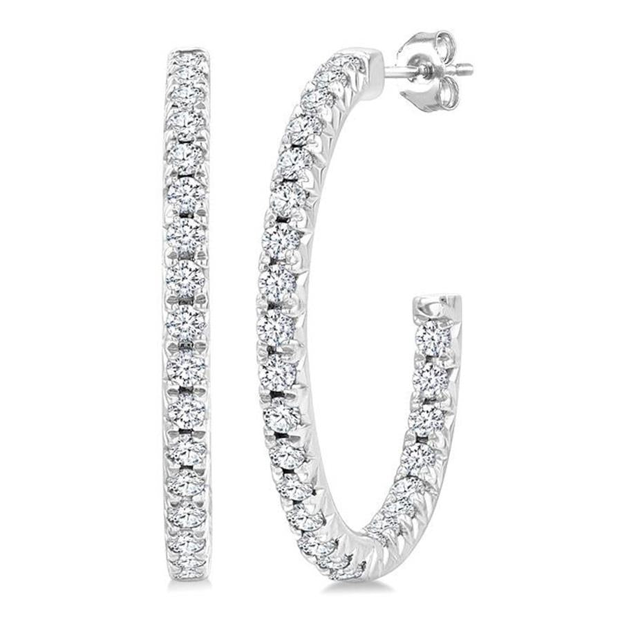 Jilco Inc Inside Out Diamond Hoops
