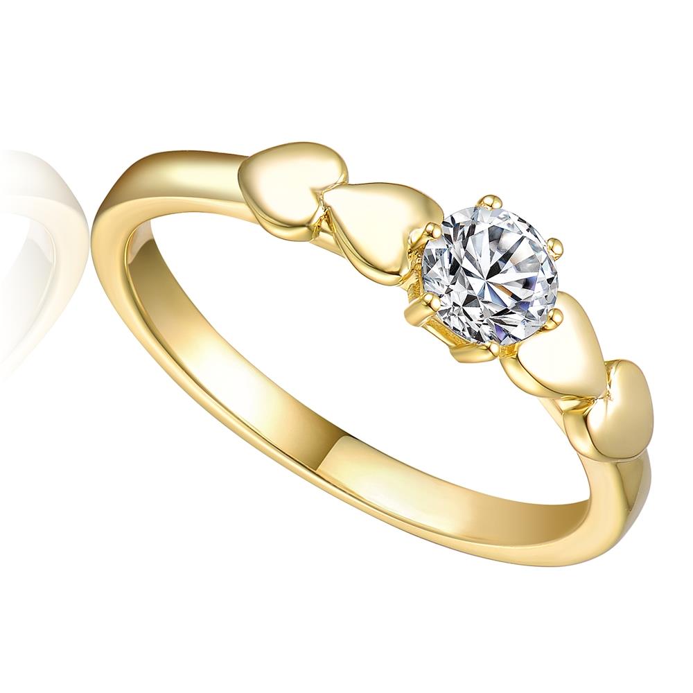 GENEVIVE 14K Yellow Gold Plated Bold Classic Ring Size 7