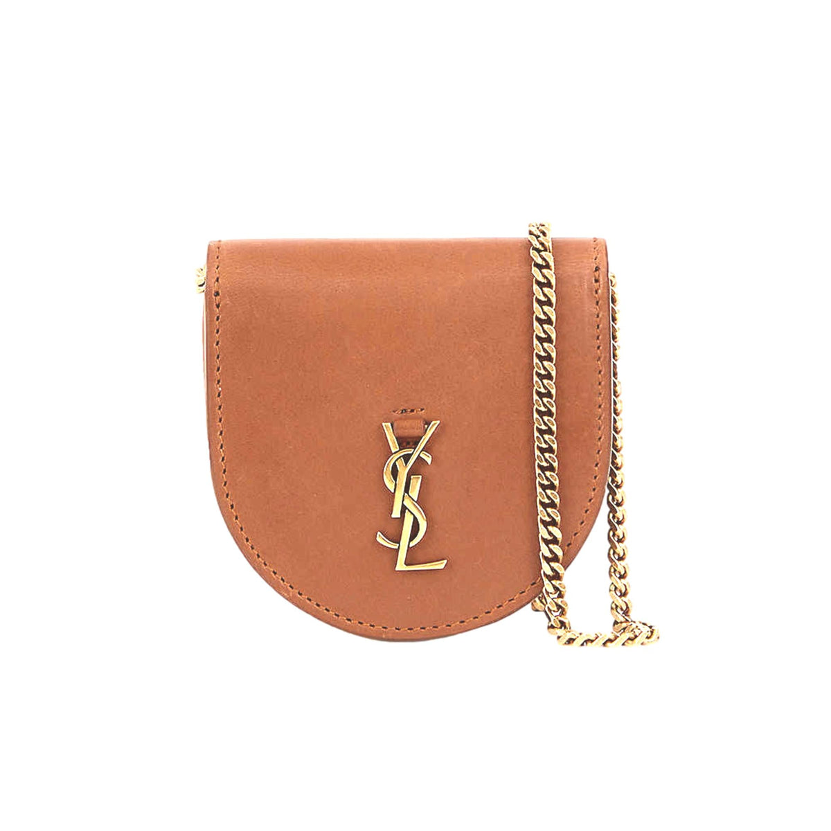 Saint Laurent Baby Kaia Satchel Brown Smooth Leather Micro Bag