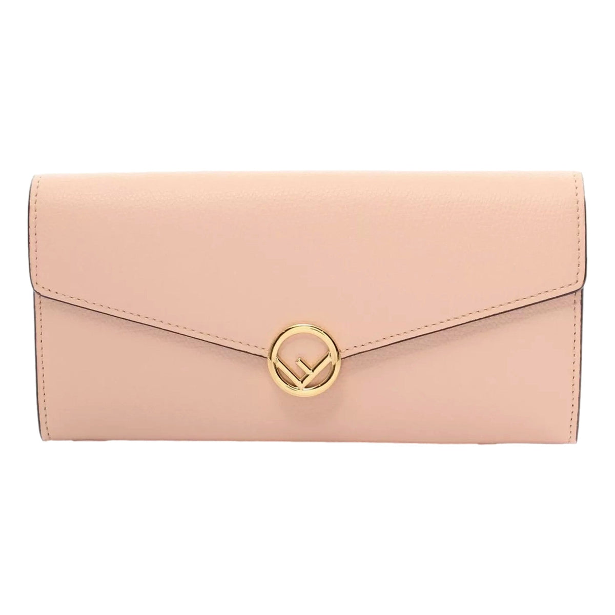 Fendi F Is Fendi Leather Long Envelope Womens Wallet Light Rose Beige Pink