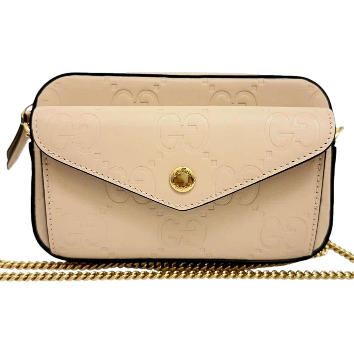 Gucci Gilbert Calfskin Mini Envelope Beige Crossbody Bag