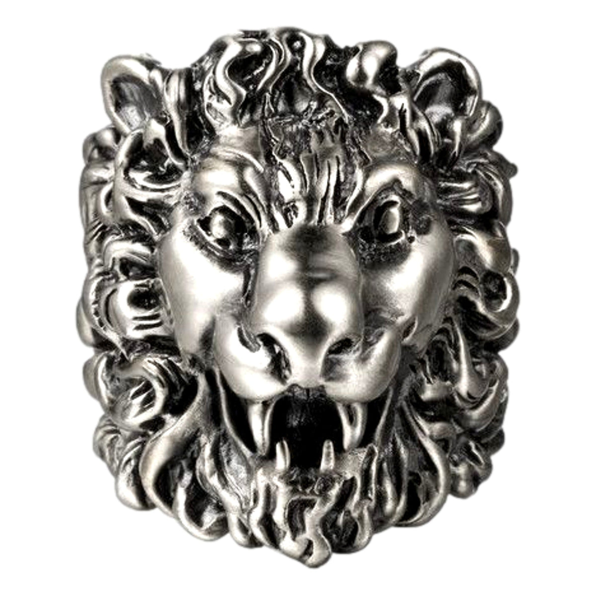 Gucci Cocktail Lion Head Motif Silver Tone Metal Ring 13