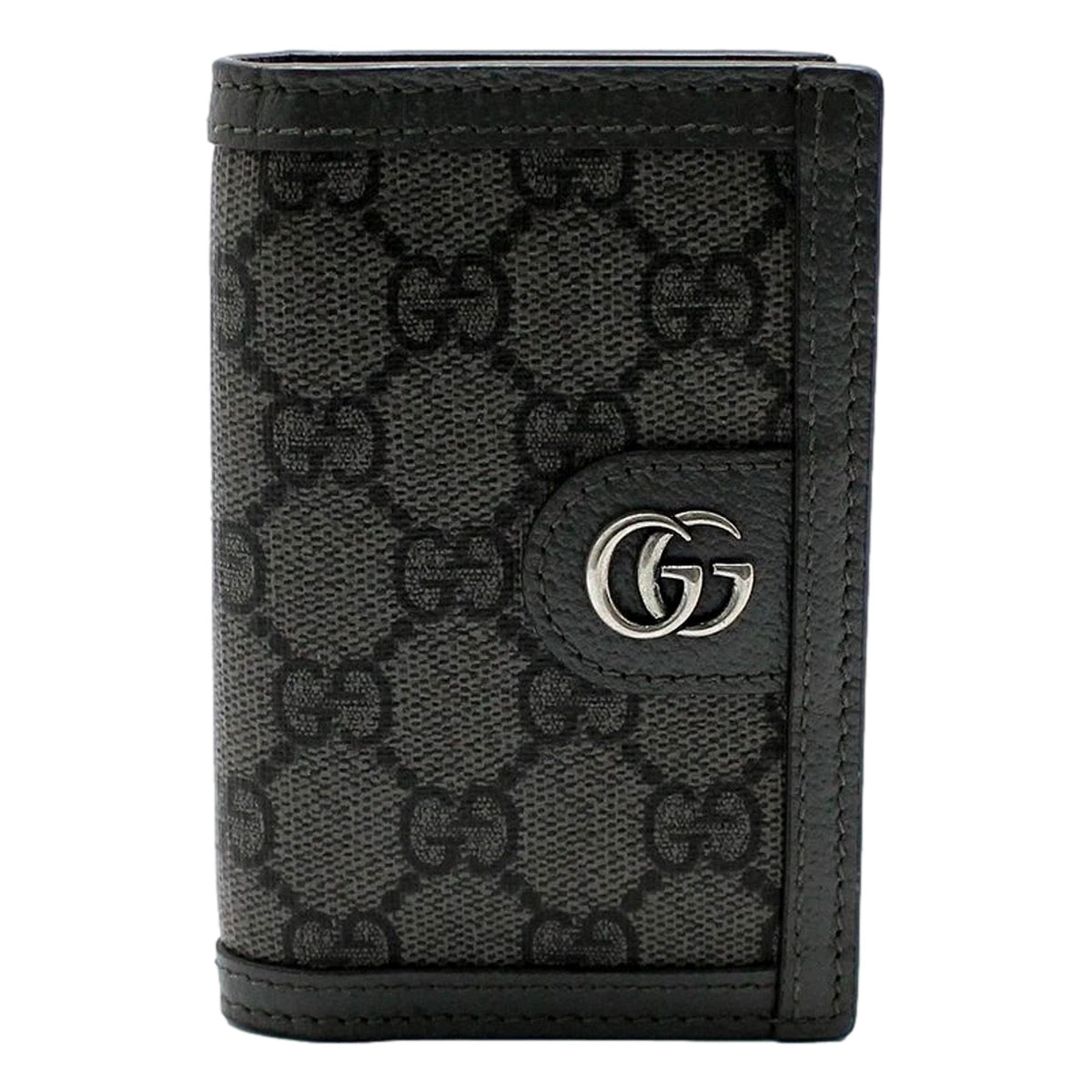 Gucci Ophidia Silver Gray Supreme Bifold Card Case Wallet