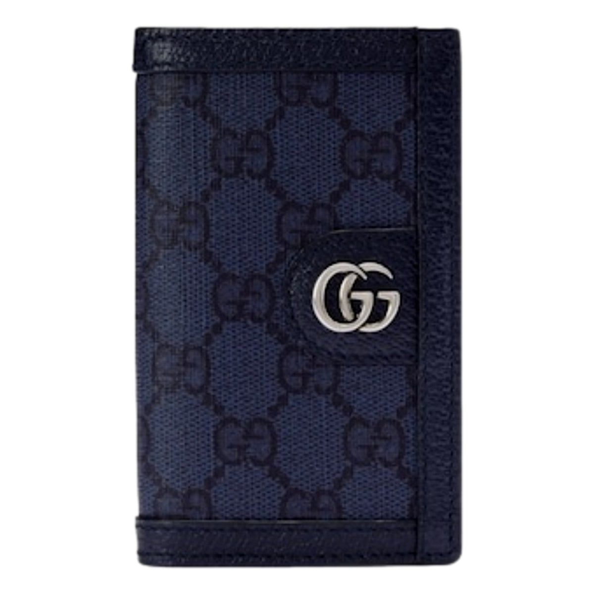 Gucci Ophidia Navy Blue Supreme Bifold Card Case Wallet