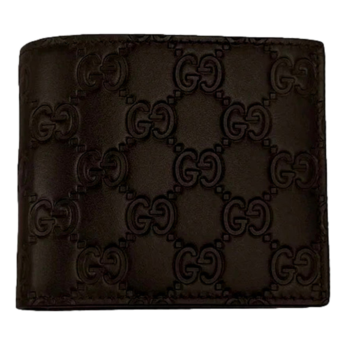 Gucci Guccissima Dark Brown Embossed Leather Bifold Wallet