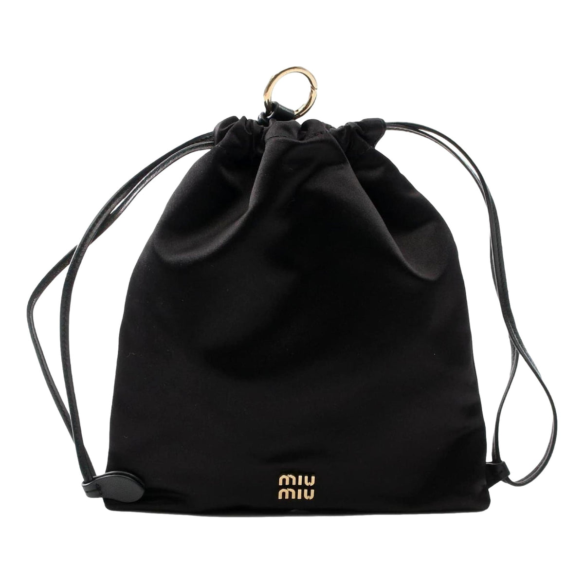 Miu Miu Duchesse Satin Mini Pouch Bag in Black