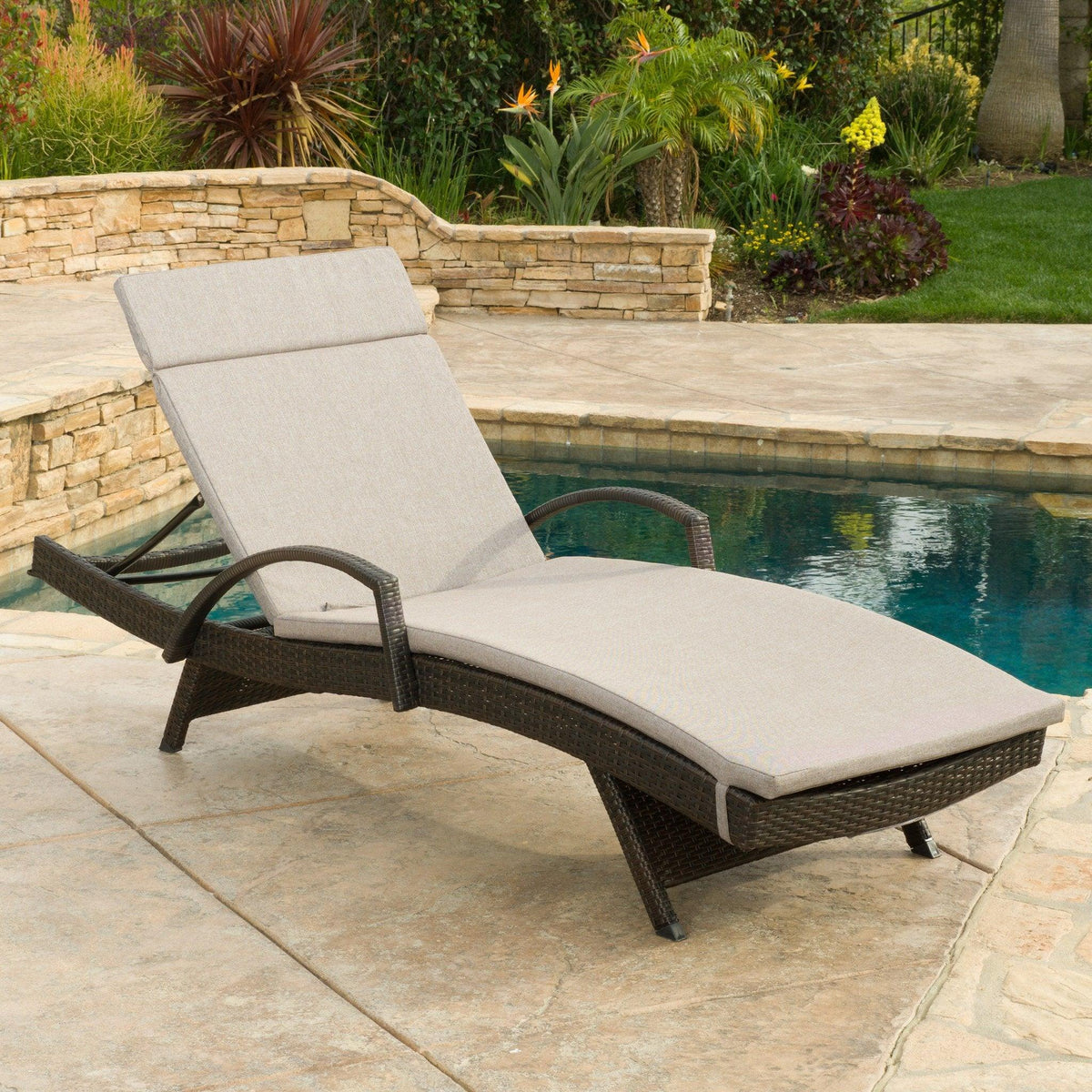 Stark Home Anthony Outdoor Adjustable Armed Lounge Chair