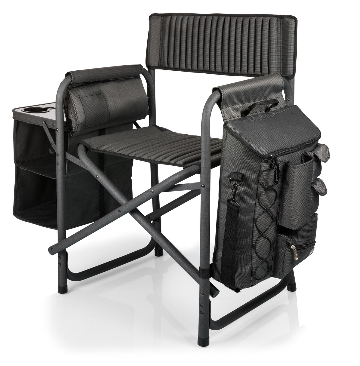 Picnic Time Fusion Chair - Dark Gray with Black Accents