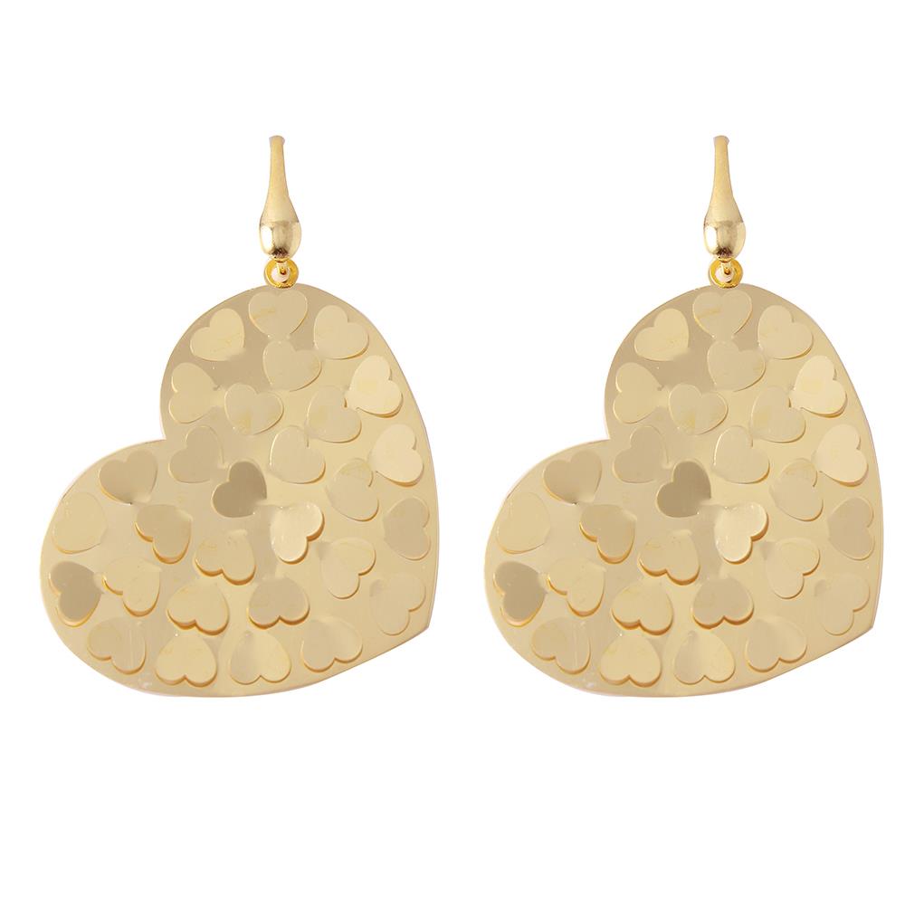 PARIKHS Gold Plated Flat Scoop Heart Earring in 925 Sterling Silver