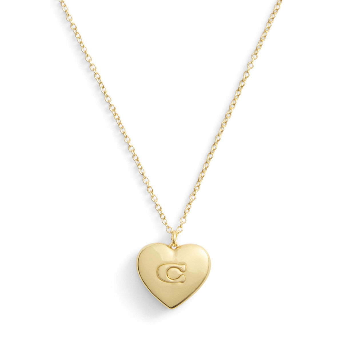 COACH Signature C Heart Pendant - Gold