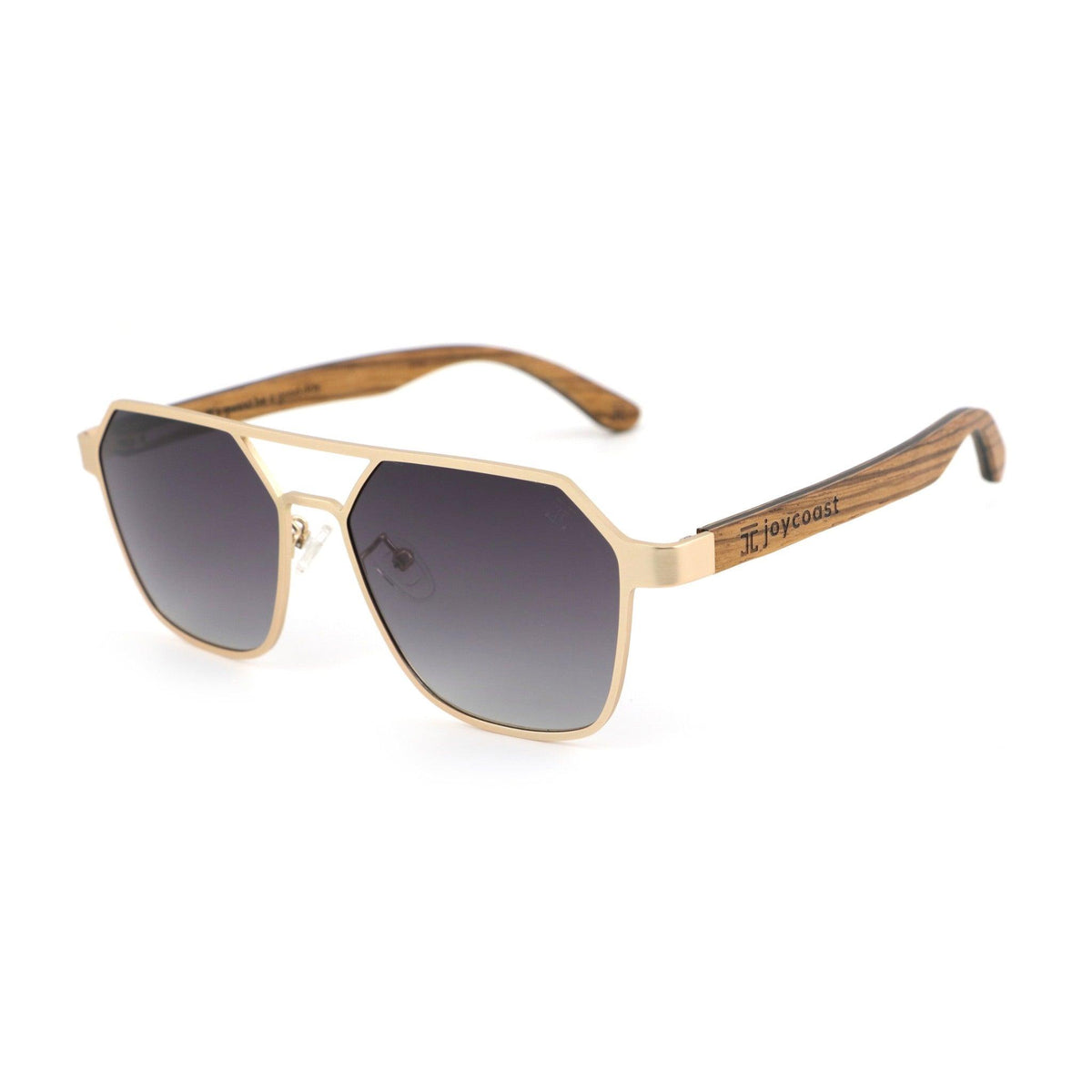 Joycoast Maverick - Hexagon Sunglasses Wooden Sunglasses Bronze Frame