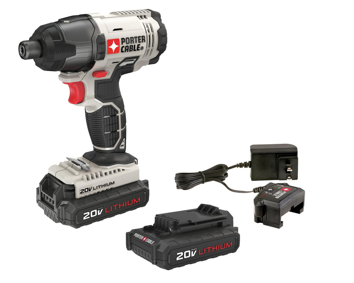 Porter Cable 20V MAX 1/4" Hex Head Compact Impact Driver Kit