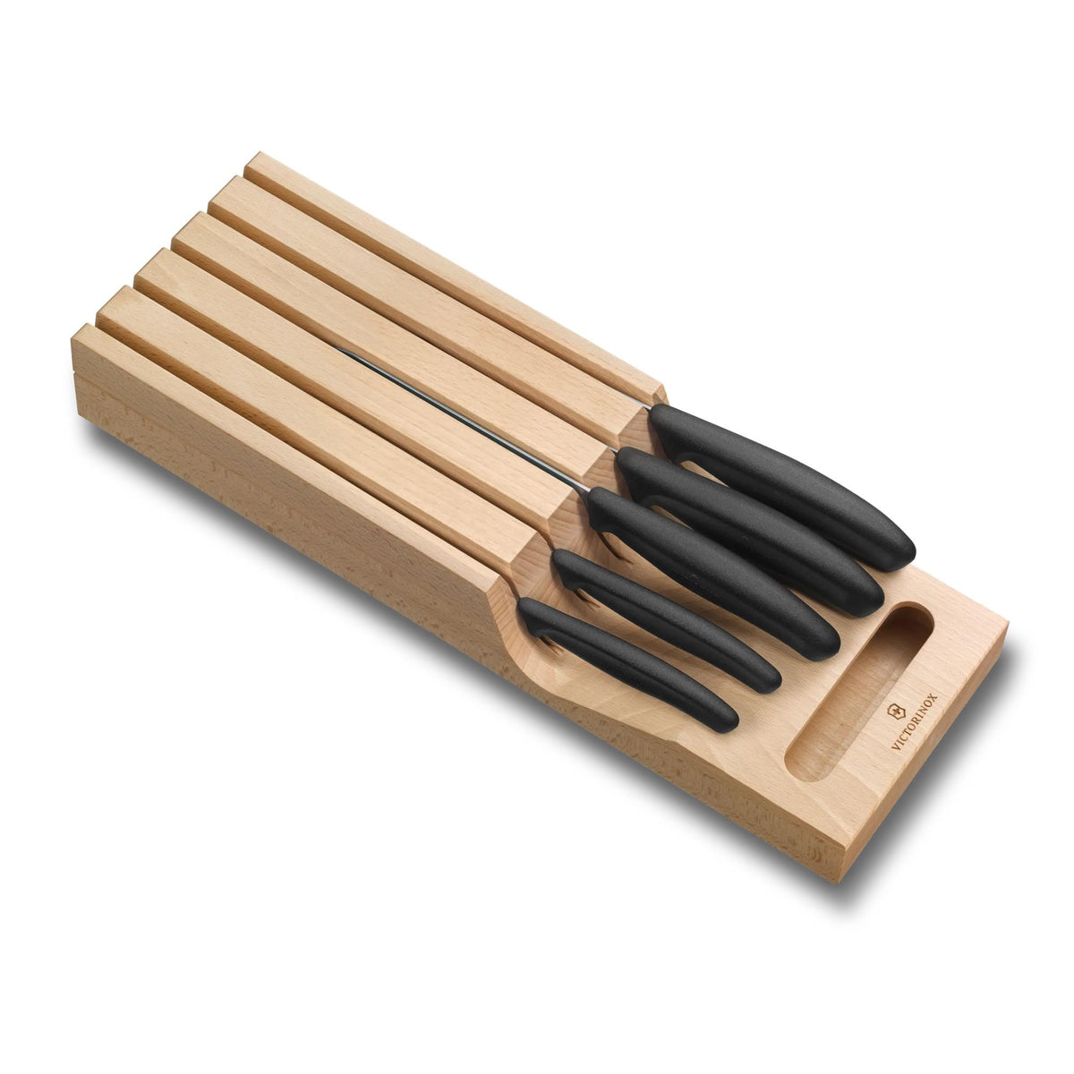 Victorinox Swiss Army Swiss Classic Block Sets, 6-Piece Set With In-Drawer Knife Holder Black