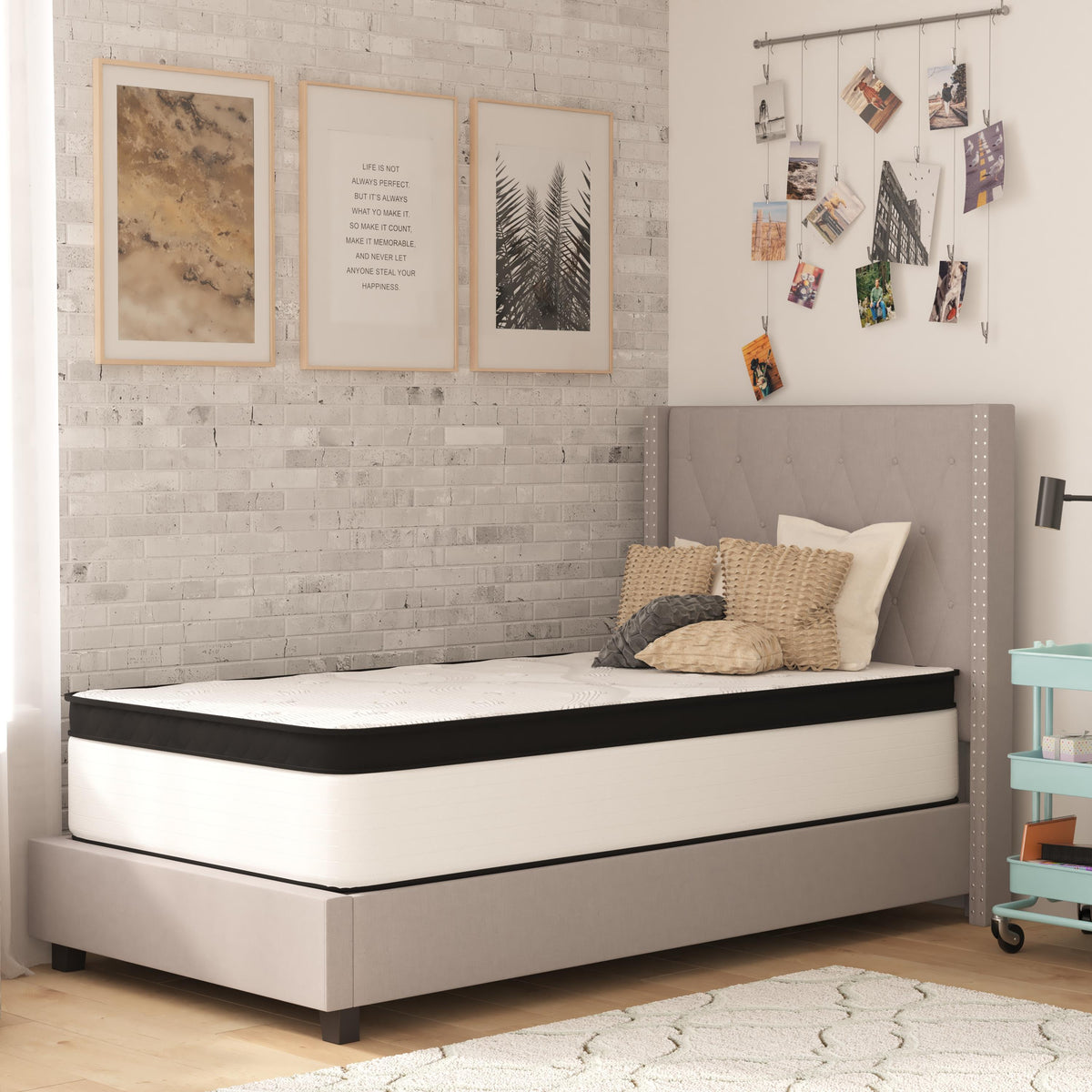Flash Furniture 12" Hybrid Firm Pocket Spring Mattress, Twin Mattress in a Box-Premium Mattress