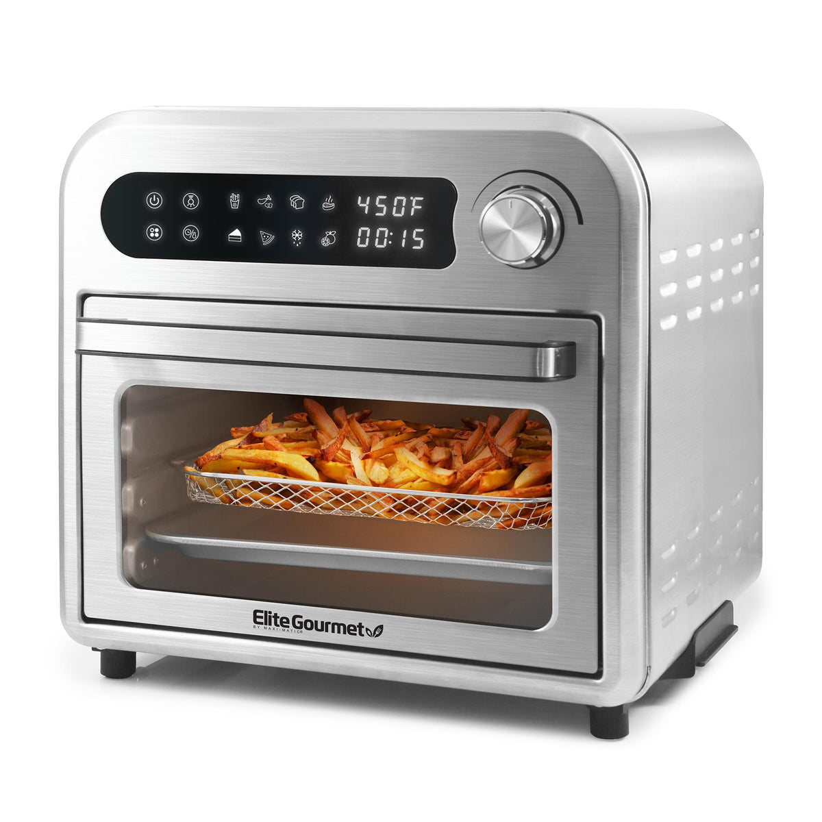 Elite Gourmet 10L Multi-Use Digital Air Fryer Oven Stainless Steel