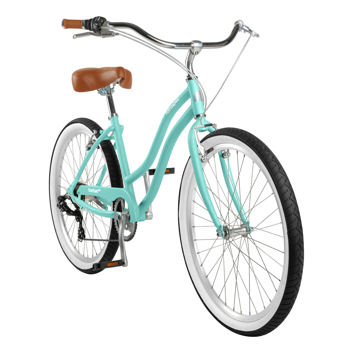 Retrospec Chatham Beach Cruiser Bike - Step Through 7 Speed Seafoam