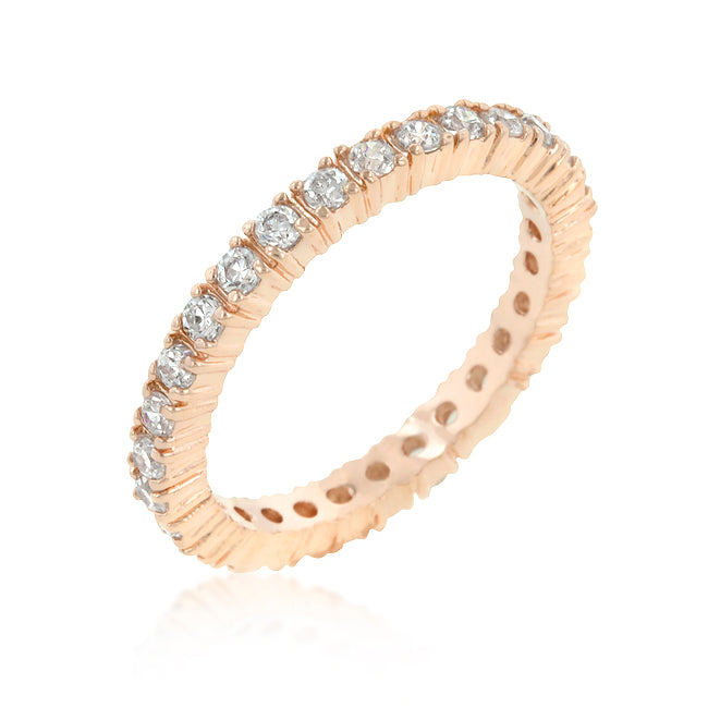 Completely Bella Petite Rose Gold Cubic Zirconia Eternity Band(9)