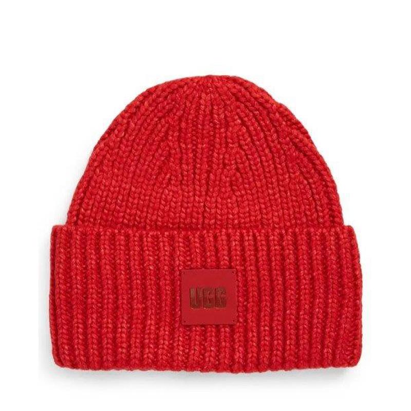 UGG Chunky Rib Beanie-Samba Red