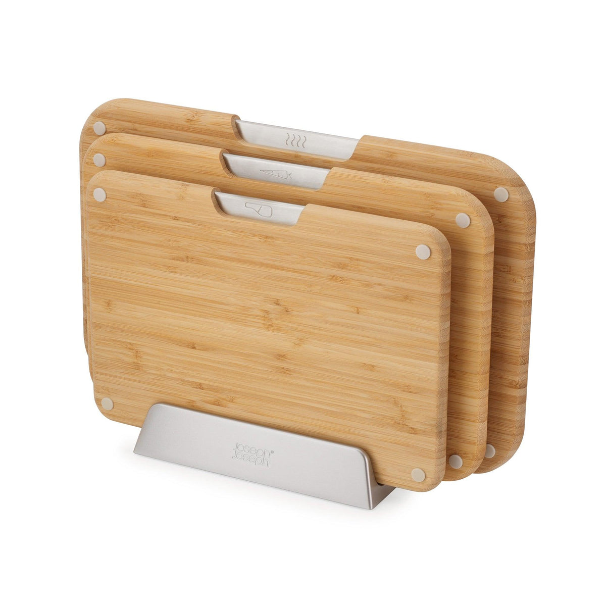 Joseph Joseph Nest 3pc Bamboo Cutting Board Set w/ Stand