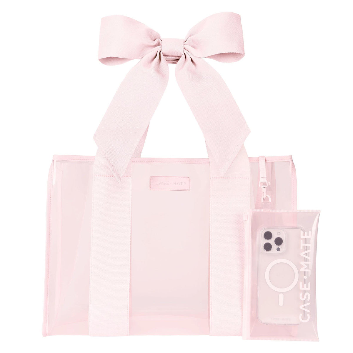 Case-Mate Jelly Tote Bag w/ Phone Pouch Ballet Pink Bow