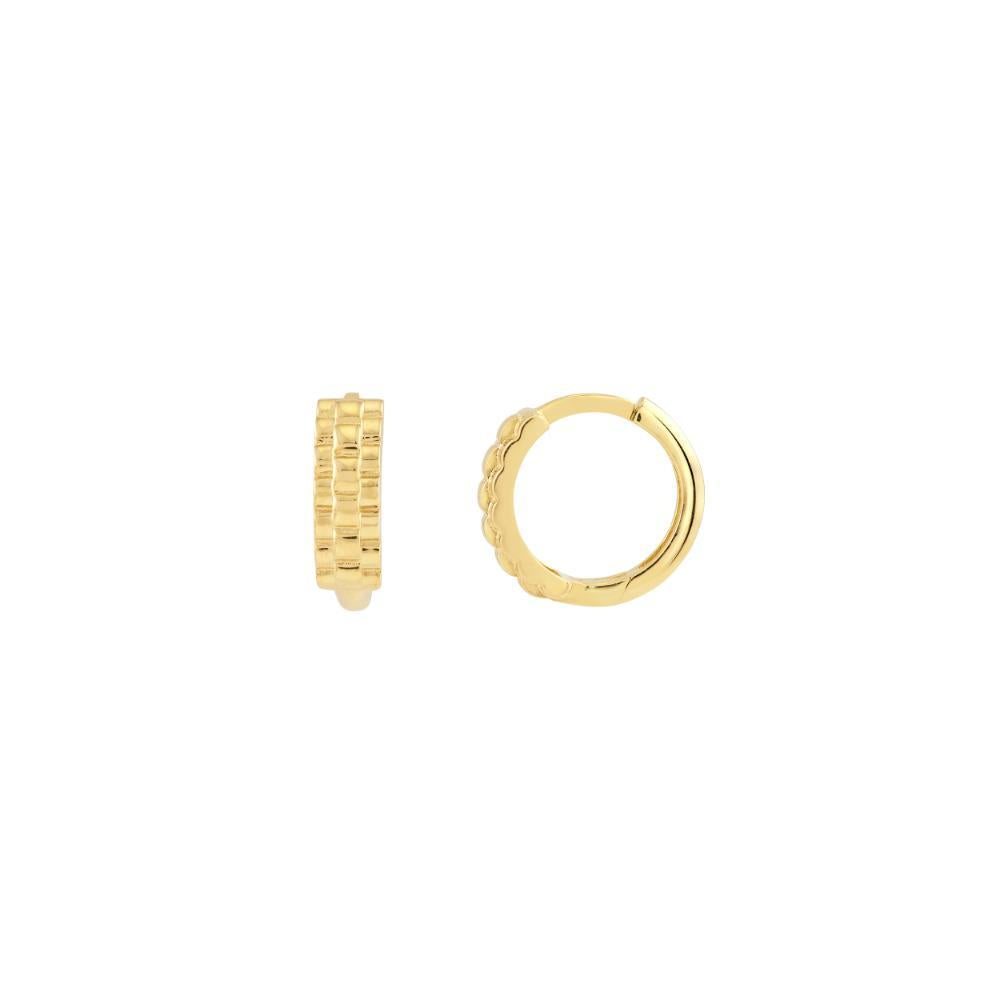 HAWLEY ST Square Basket Weave Huggie Earrings