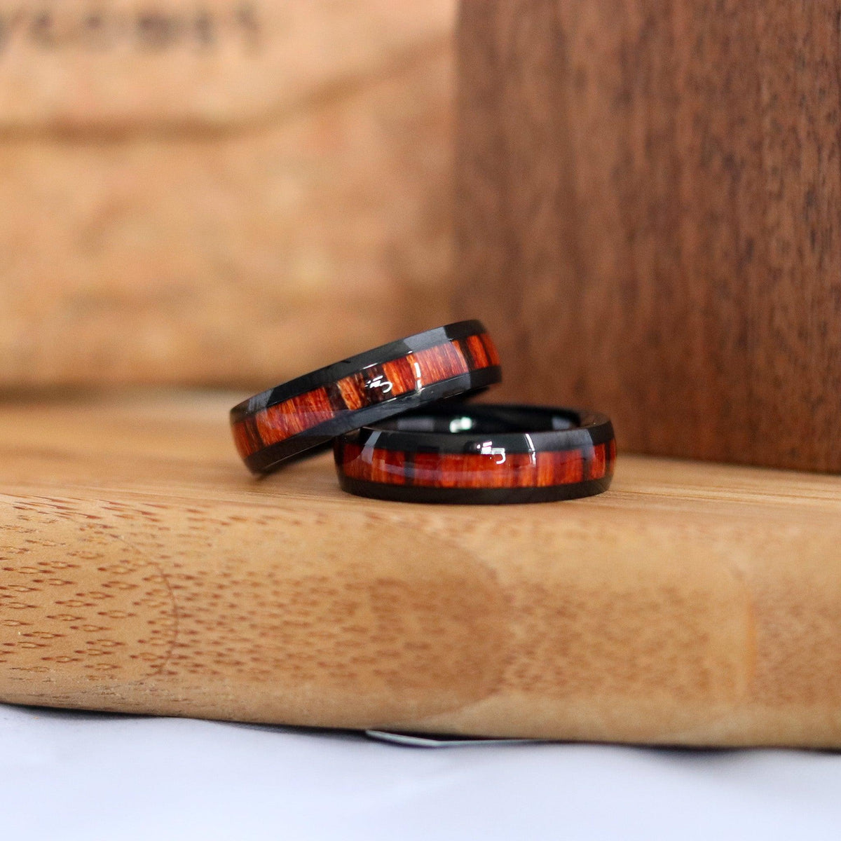 Joycoast Rory - Stainless Steel & Redwood Ring Size 12