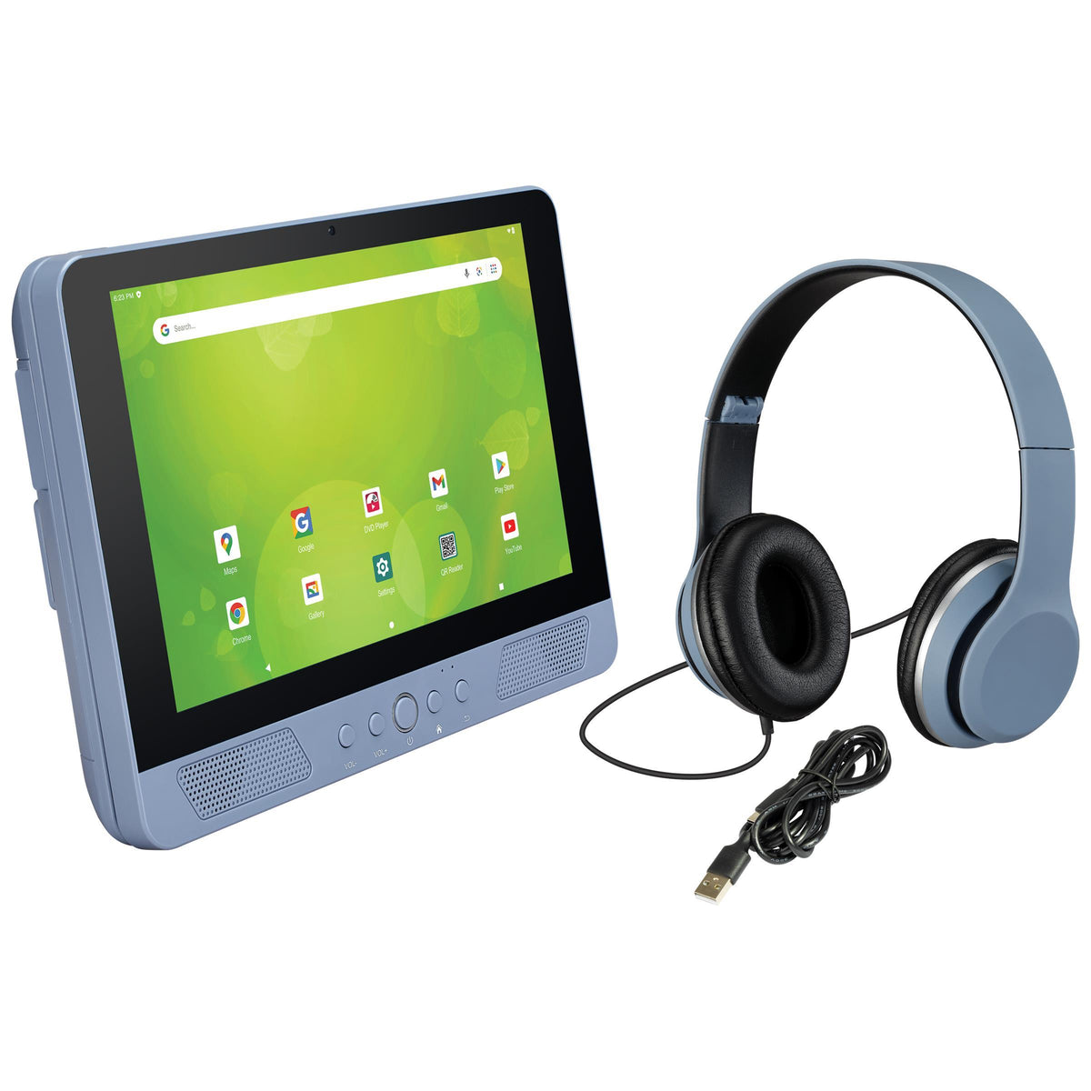GPX 10" Android Tablet w/ Built-In DVD Player with Headphones - Grey Blue