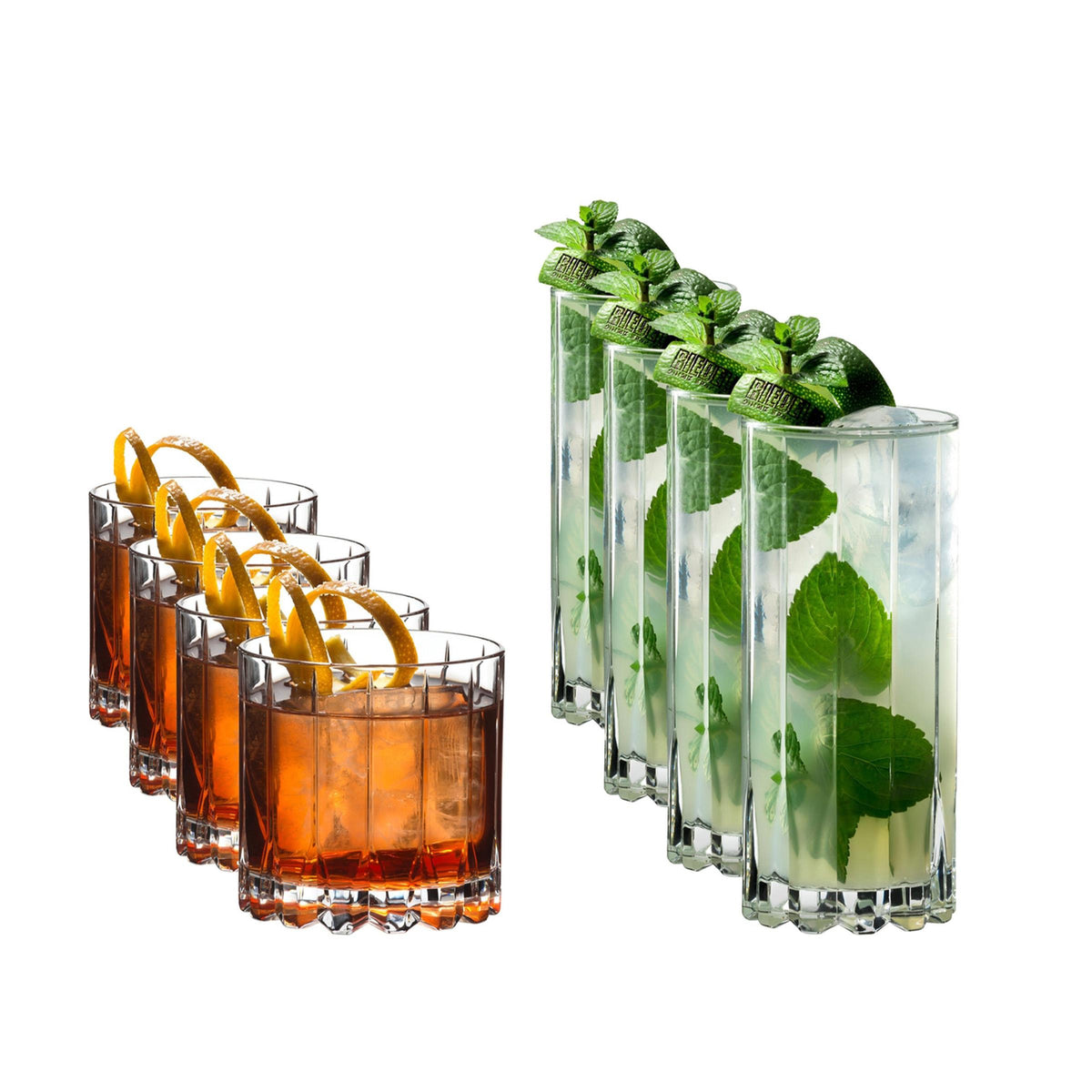 RIEDEL Drink Specific Glassware - Rocks Glasses, Set of 4 & Highball Glasses, Set of 4