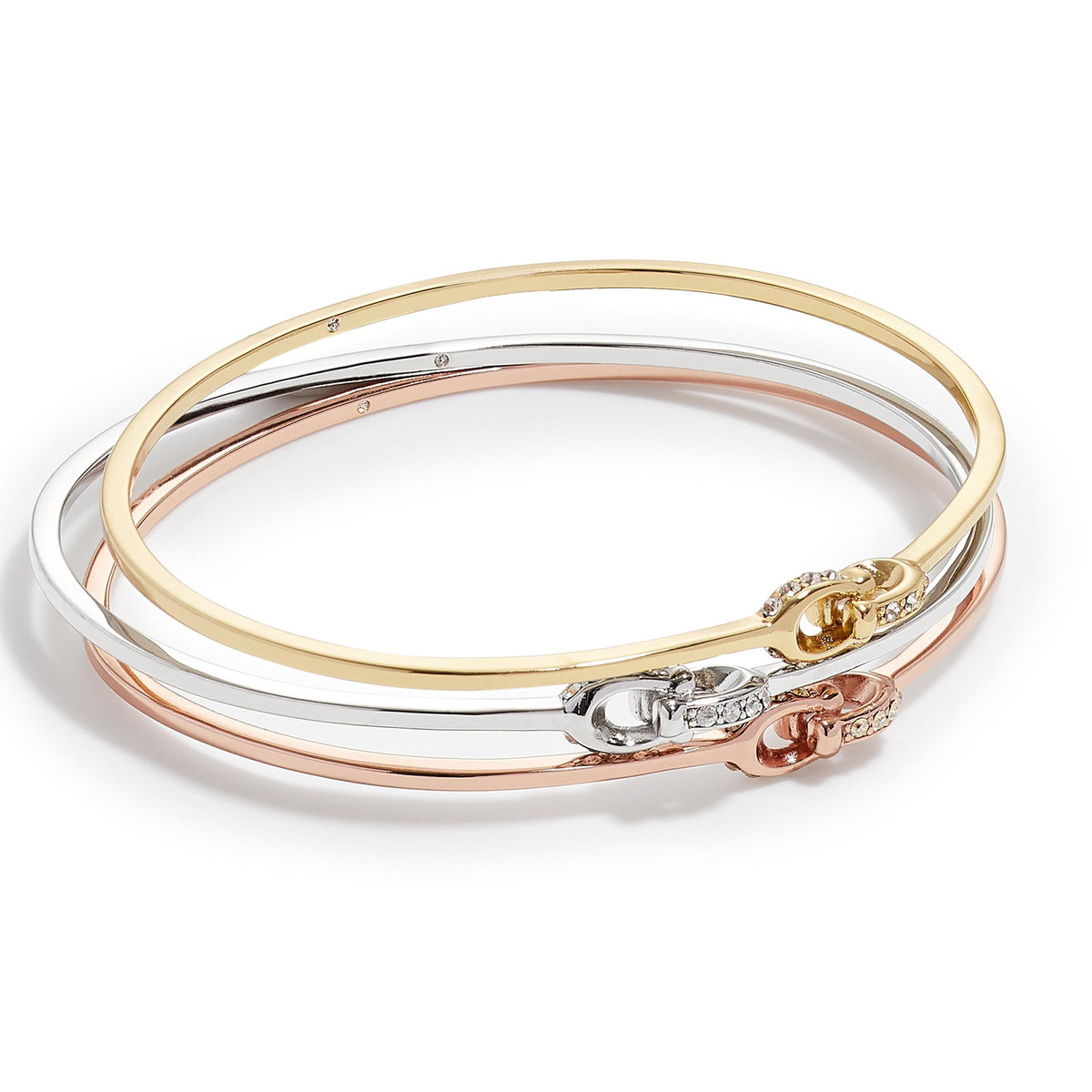 COACH Signature Interlocking Bangle Set - Multi tone