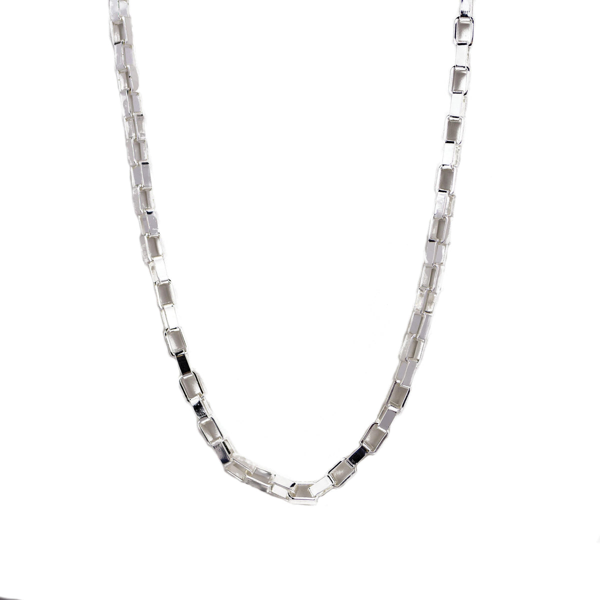 Completely Bella Silver Plated Oversized Box Chain Necklace