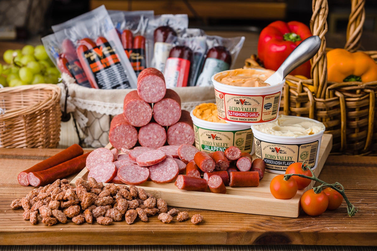 Echo Valley Meats Sausage & Cheese w/ Gourmet Almonds 19pc Feast Set