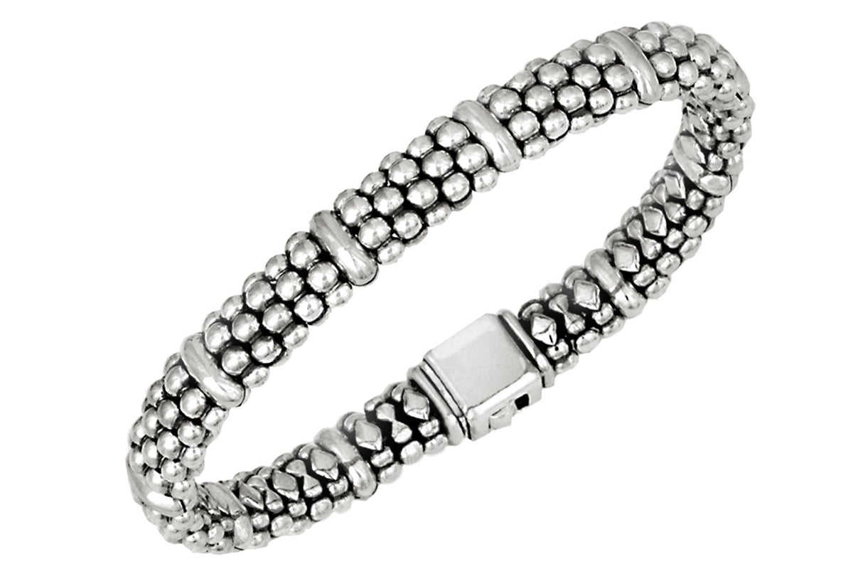 Lagos Signature Caviar Oval Bracelet with Ster Size Medium