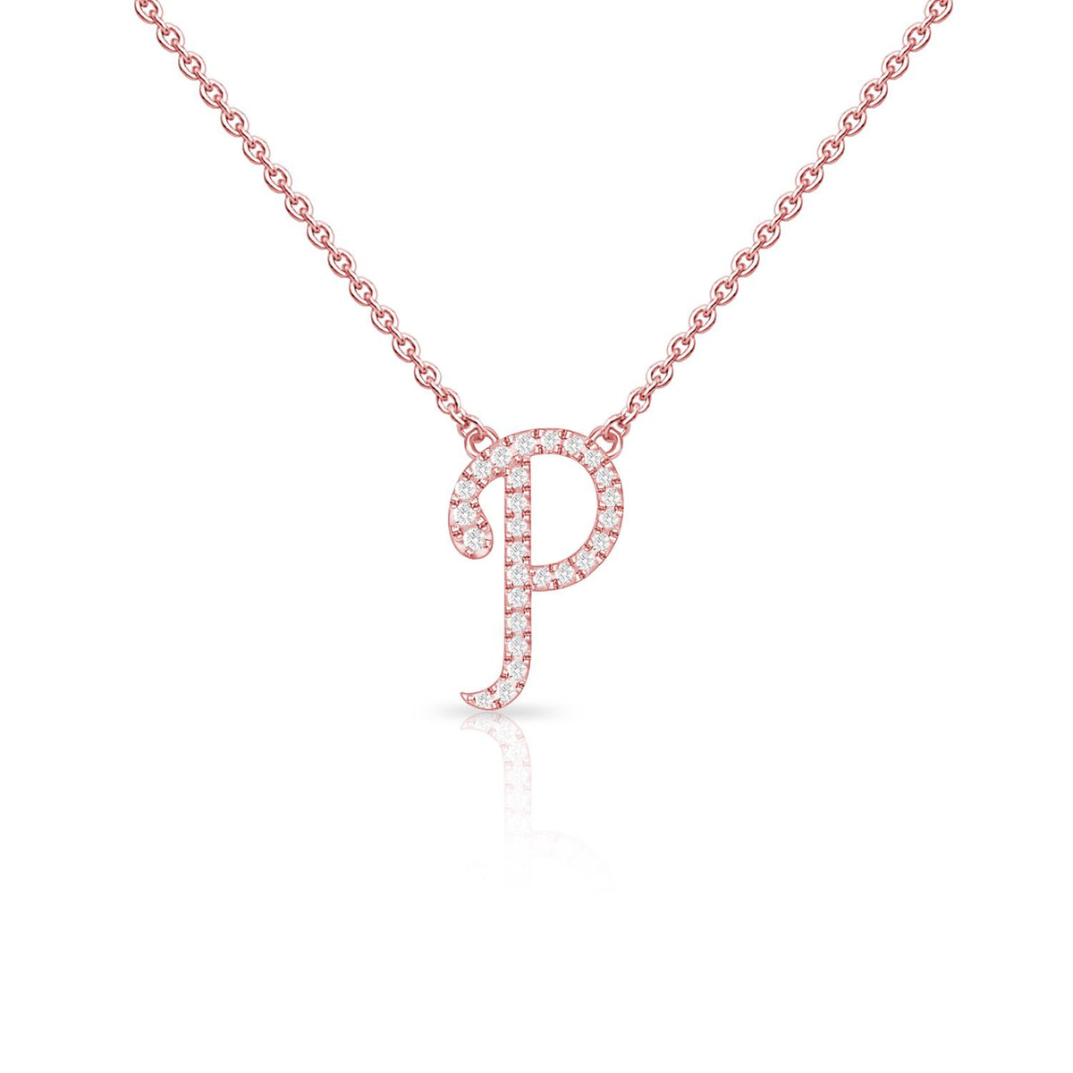 Infinity Luxe Jewelry Collection Diamond Cursive Initial W/Chain