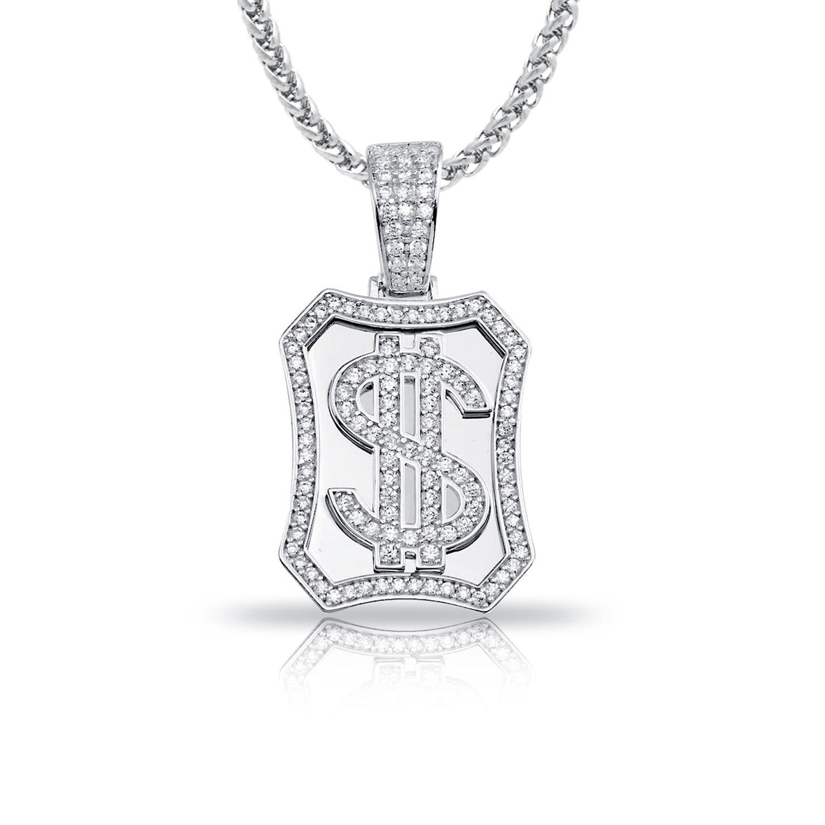 Infinity Luxe Jewelry Collection Mens Dollar CZ Pendant w chain