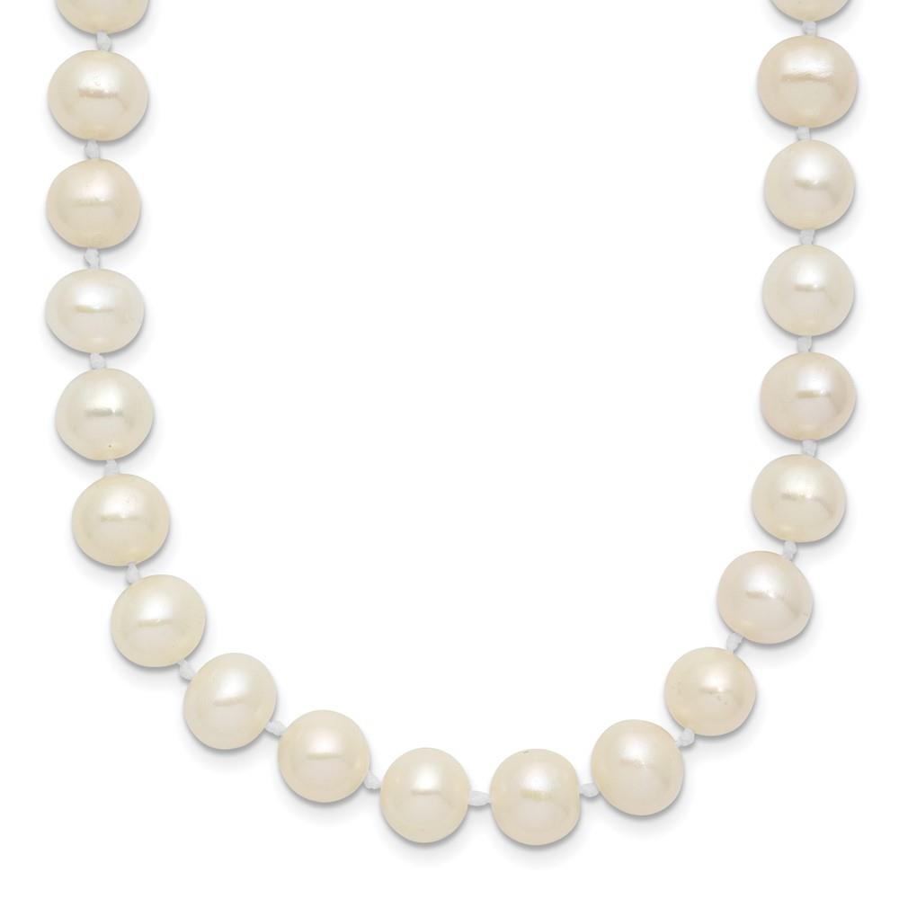 Distinctive Sterling Silver 4-5mm White Freshwater Cultured Pearl Necklace 18"
