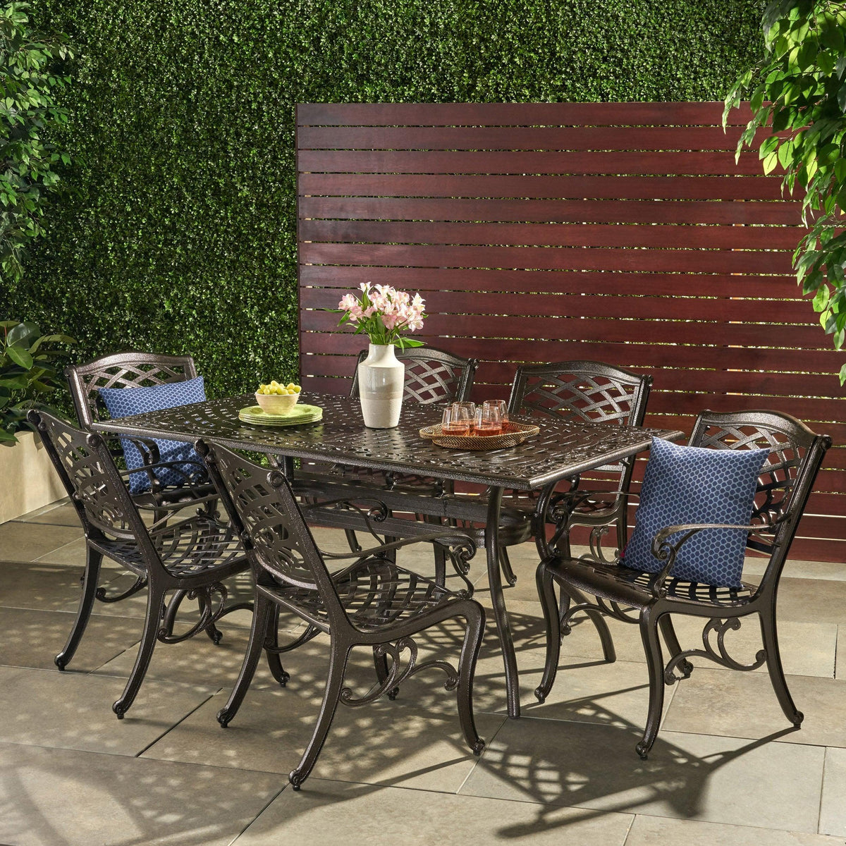 Stark Home Pittman 7Pc Outdoor Aluminum Rectangle Dining Set