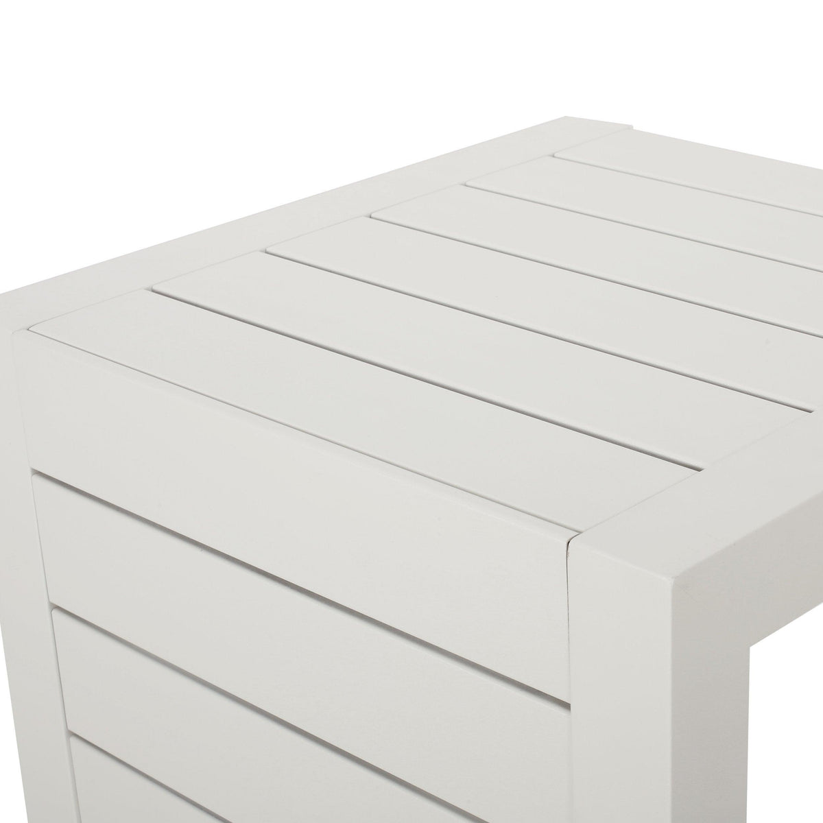 Stark Home Outdoor Modern Aluminum C-Shaped End Table