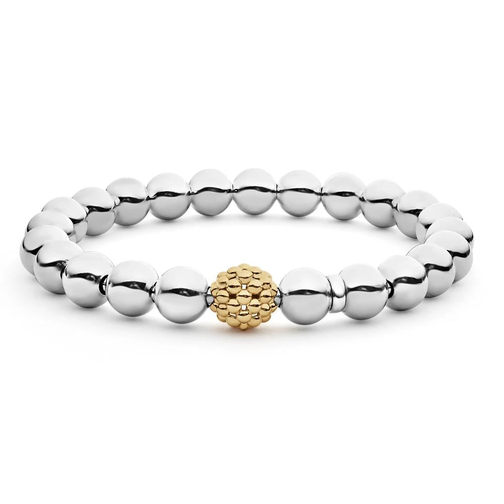 Lagos Two-Tone Stretch Bead Bracelet Size One Size
