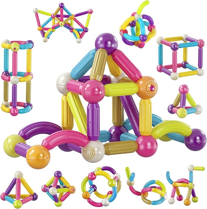 Contixo ST2 Kids Magnetic Stix Stick 68 PCs 3D Building Blocks