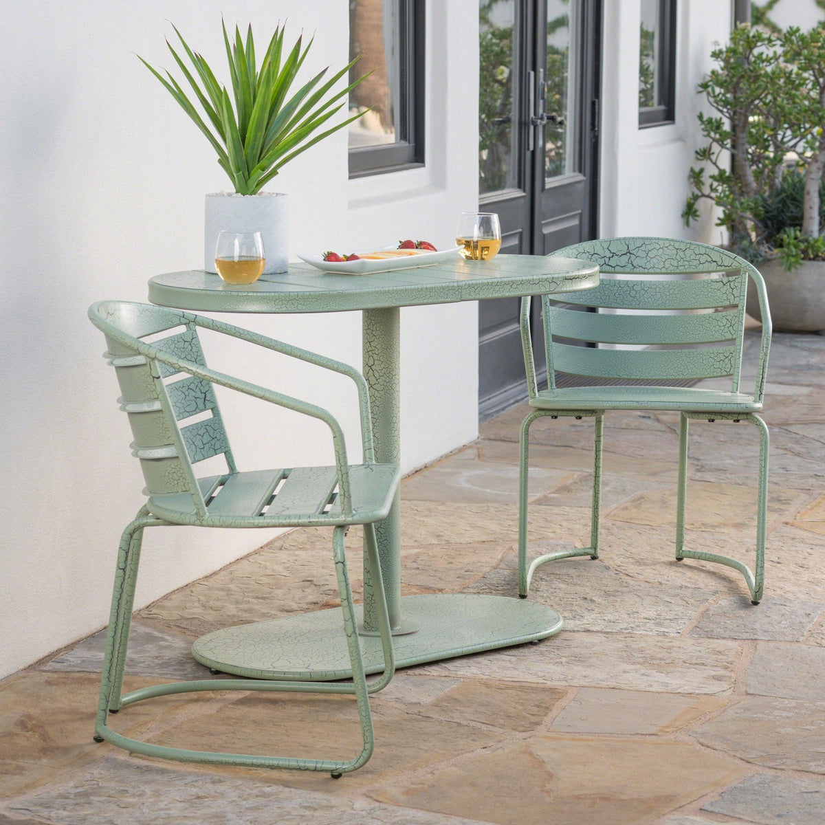 Stark Home Santa Monica Outdoor 3Pc Iron Bistro Set