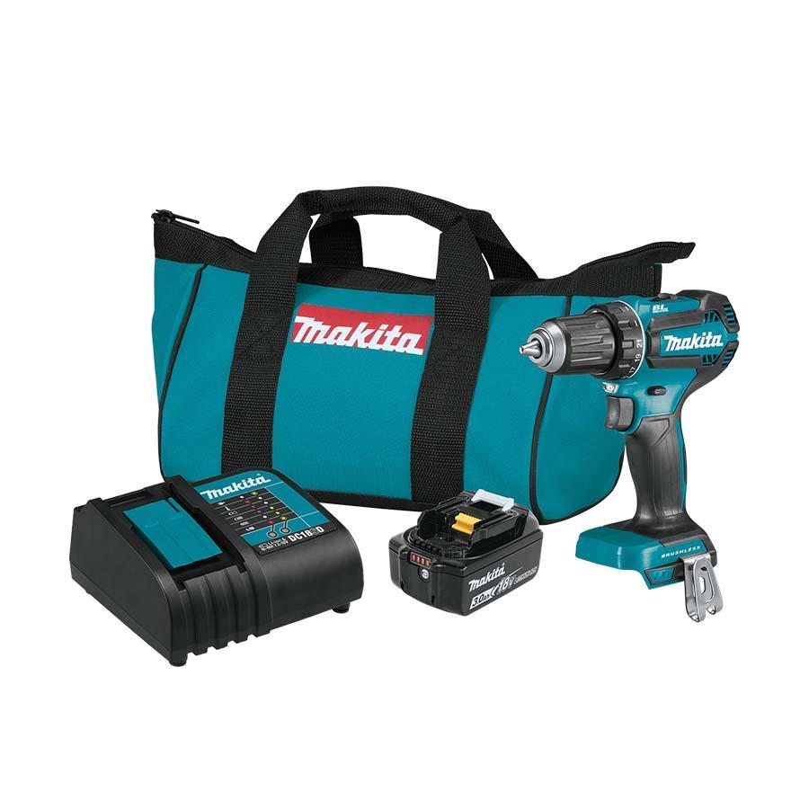 Makita 18V LXT Lithium-Ion Brushless Cordless 1/2-Inch Driver-Drill Kit, w/1 Battery