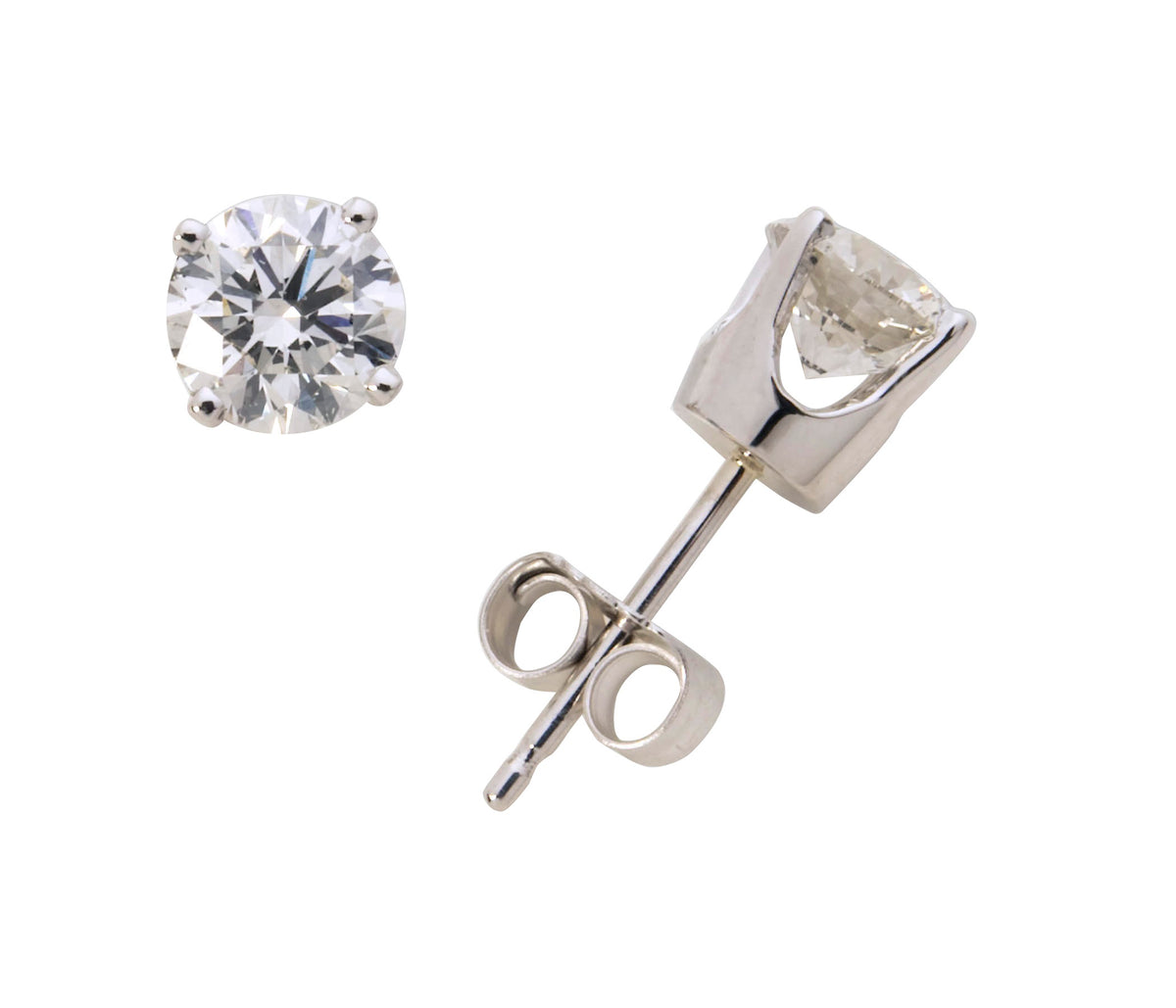 Jilco 14k White Gold Diamond Solitaire Earrings .15twt