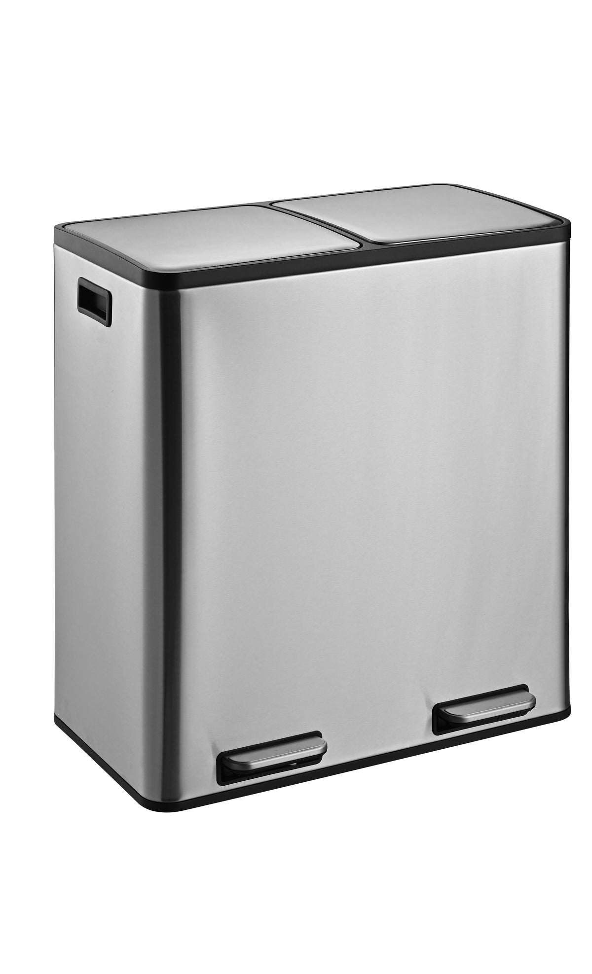 W Unlimited 60L Dual Compartment Satin Finish Trash Can - Stainless Steel